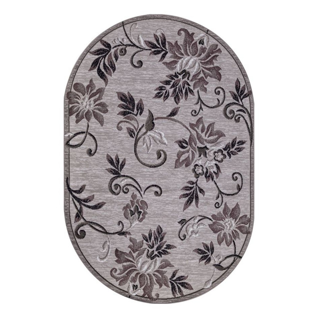Ковер БЦФ SILVER овальный 0,6*1,1м D353 GRAY МЕРИНОС