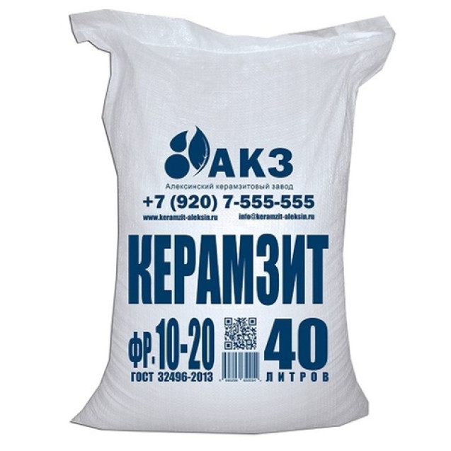 Керамзит фракция 10-20мм (40л/меш) (40шт./пал.)