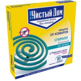 СРЕДСТВО ОТ КОМАРОВ "ЧИСТЫ ДОМ" спирали 10шт.