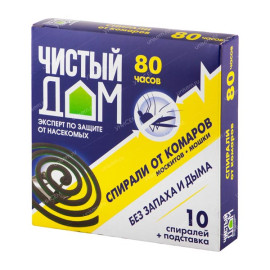 СРЕДСТВО ОТ КОМАРОВ "ЧИСТЫ ДОМ" спирали 10шт.