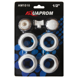 Комплект монтажный для радиатора, 1/2", 7 предметов, без кронштейна. Aguaprom