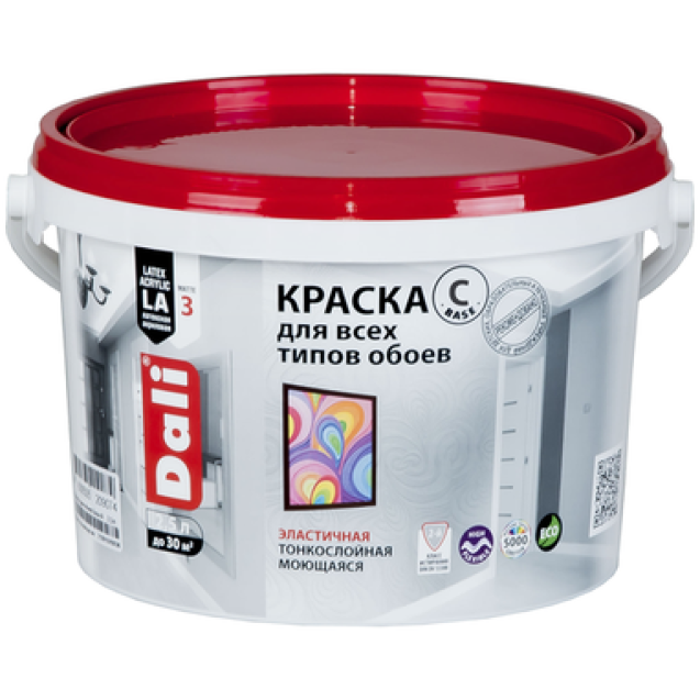 Краска акриловая "DALI" для обоев высокотикс. 2,5л