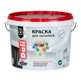 Краска акриловая "DALI" для потолков снежно-белая9л