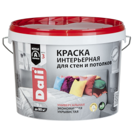 Краска акриловая "DALI" интерьерная белоснежная 9л