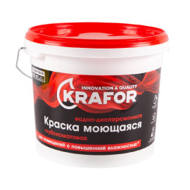 Краска В/Д интер. глубокомат. 1,5кг KRAFOR красн.
