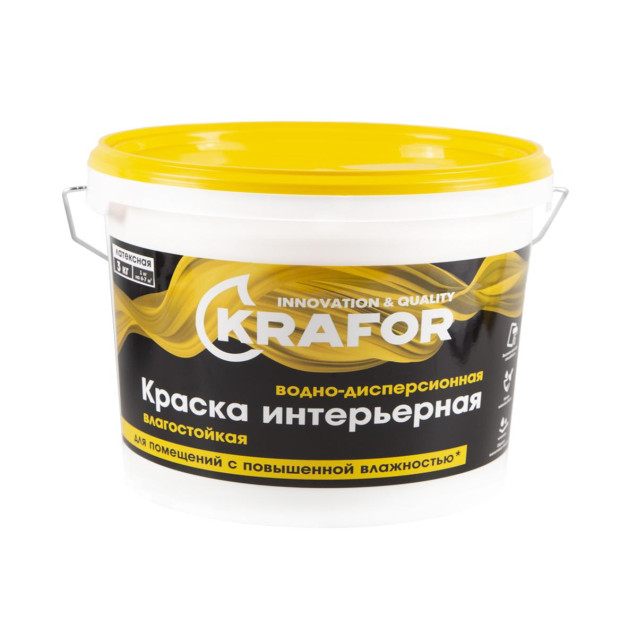 Краска В/Д интер. латексная 1,5кг KRAFOR желт.