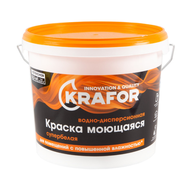 Краска В/Д интер. латексная 14кг KRAFOR оранж.