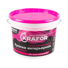 Краска В/Д интер. суперстойкая 3кг KRAFOR розов.