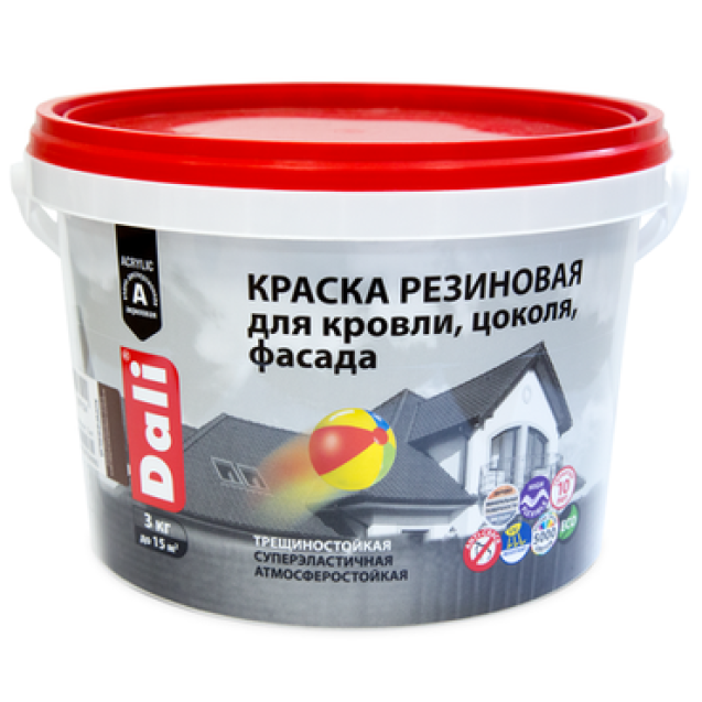 Краска резиновая DALI база А 3кг РОГНЕДА