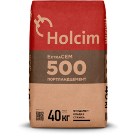 Цемент М-500 HOLCIM ЭкстраЦЕМ II/A-K(Ш-И) 42.5 H (40кг) (35шт./пал.)