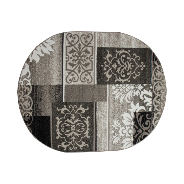 Ковер БЦФ SILVER овальный 0,6*1,1м D216 GRAY МЕРИНОС