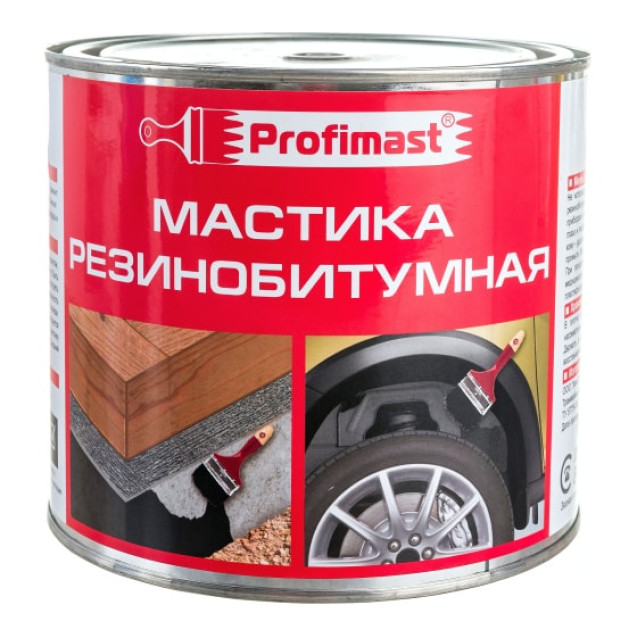 мастика резино-битумная 2 л (1,8 кг) (6) "profimast"