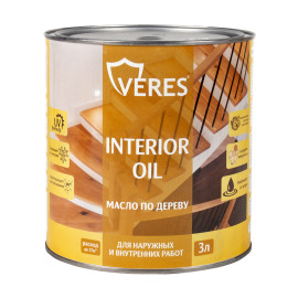 масло по дереву "interior oil" для внутр. и наружных работ белый 3 л (1/6) "veres"