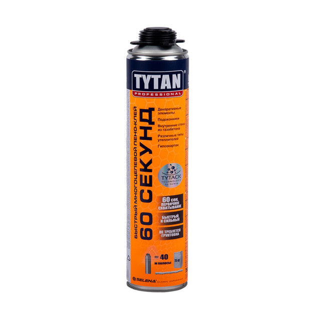 КЛЕЙ-пена быстрый 60 секунд  750 мл (12/672) "tytan professional"