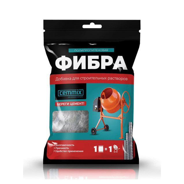 фиброволокно полипропилен. "cemfibra" 600 г (1/10/320) "cemmix"