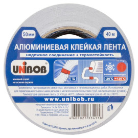 лента клейкая алюмин. 50 мм х 40 м  (40 мкм) (24) "unibob"