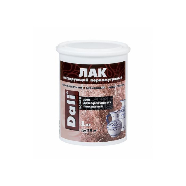 лак лессирующий "dali-decor" перламутр. серебро 1 кг (6) "рогнеда"
