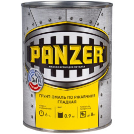 грунт- эмаль по ржавчине гладкая "panzer" серая 0,9 кг (1/14)