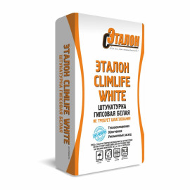 Штукатурка ЭТАЛОН CLIMLIFE WHITE 30кг гипсовая белая (50шт./пал.)