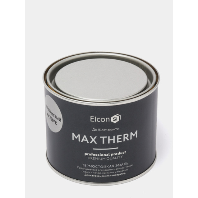 эмаль термостойкая "max therm" серебристая (до 700ºс) 0,4 кг (1/24) "elcon"
