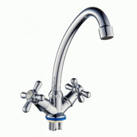 roegen смеситель д/кухни, 1/2" рез., (zn), трубчатый поворотный излив, гайка, хром, rp033a